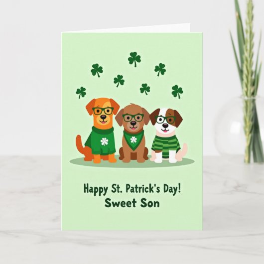 St. Patricks Day Honden Kunstkaart Kaart (Voorkant)