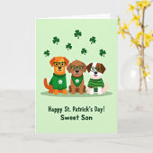 St. Patricks Day Honden Kunstkaart Kaart (Gele Bloem)