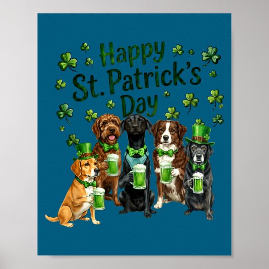 St. Patrick's Day hondenliefhebbers squad  Poster (Voorkant)