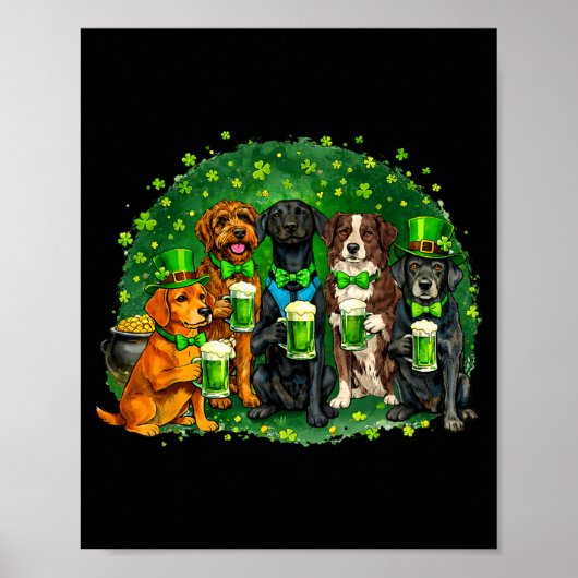 St. Patrick's Day hondenliefhebbers squad Poster (Voorkant)