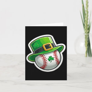 St. Patrick's Day Honkbal Klaver Hoed Lucky Shamro Kaart