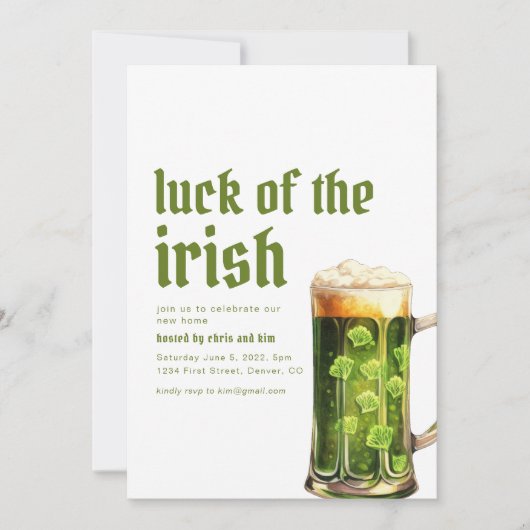 St. Patrick's Day Housewarming Party Uitnodiging (Voorkant)