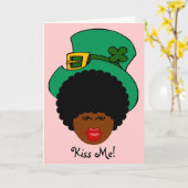 St. Patrick's Day Humor: Kus me. Ik ben Black Iris Kaart (Gele Bloem)