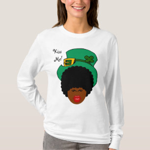 St. Patrick's Day Humor: Kus me. Ik ben zwart Iers T-shirt