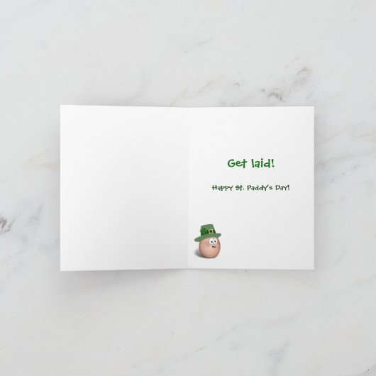 St. Patrick's Day humor voor volwassenen Kaart (Binnen)