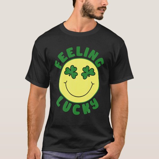 St Patrick's Day I Feel Lucky Leopard Clover Graph T-shirt (Voorkant)
