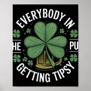 St. Patrick's Day Iedereen in de pub krijgt tips Poster