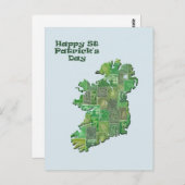 St Patrick's Day Ierland in postzegels kaart (Voorkant / Achterkant)