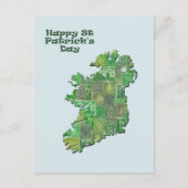 St Patrick's Day Ierland in postzegels kaart (Voorkant)