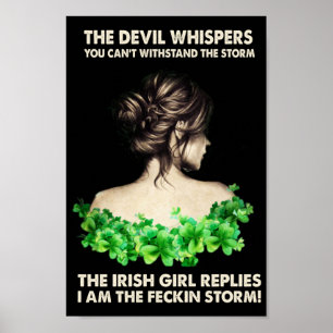 st patricks day ierland Irish Girl Reply shamrock Poster