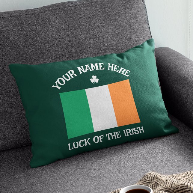St. Patrick's Day Ierland Vlag Aangepaste Naam Sha Accent Kussen (Creator heeft geüpload)