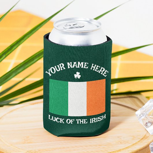 St. Patrick's Day Ierland Vlag Aangepaste Naam Sha Blikjeskoeler