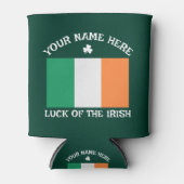 St. Patrick's Day Ierland Vlag Aangepaste Naam Sha Blikjeskoeler (Voorkant)