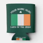 St. Patrick's Day Ierland Vlag Aangepaste Naam Sha Blikjeskoeler (Achterkant)