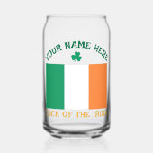 St. Patrick's Day Ierland Vlag Aangepaste Naam Sha Blikvorm Glas (Voorkant)