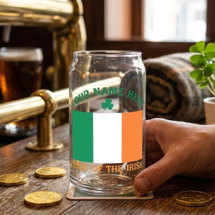St. Patrick's Day Ierland Vlag Aangepaste Naam Sha Blikvorm Glas