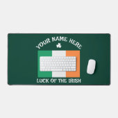 St. Patrick's Day Ierland Vlag Aangepaste Naam Sha Bureaumat (Keyboard & Muis)