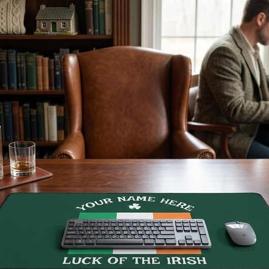 St. Patrick's Day Ierland Vlag Aangepaste Naam Sha Bureaumat