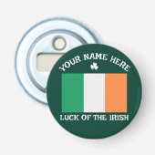 St. Patrick's Day Ierland Vlag Aangepaste Naam Sha Button Flesopener (Voorkant)