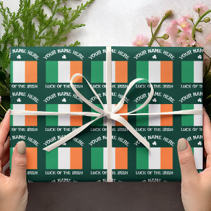 St. Patrick's Day Ierland Vlag Aangepaste Naam Sha Cadeaupapier