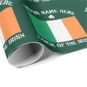 St. Patrick's Day Ierland Vlag Aangepaste Naam Sha Cadeaupapier (Rol Hoek)