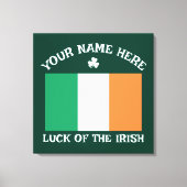 St. Patrick's Day Ierland Vlag Aangepaste Naam Sha Canvas Afdruk (Voorkant)