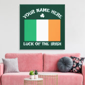 St. Patrick's Day Ierland Vlag Aangepaste Naam Sha Canvas Afdruk (Insitu (Woonkamer))