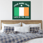 St. Patrick's Day Ierland Vlag Aangepaste Naam Sha Canvas Afdruk (Insitu (Slaapkamer))