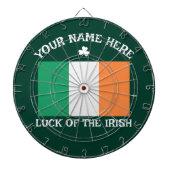St. Patrick's Day Ierland Vlag Aangepaste Naam Sha Dartbord (Voorkant)