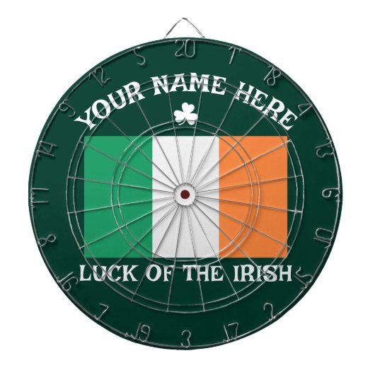 St. Patrick's Day Ierland Vlag Aangepaste Naam Sha Dartbord (Voorkant)