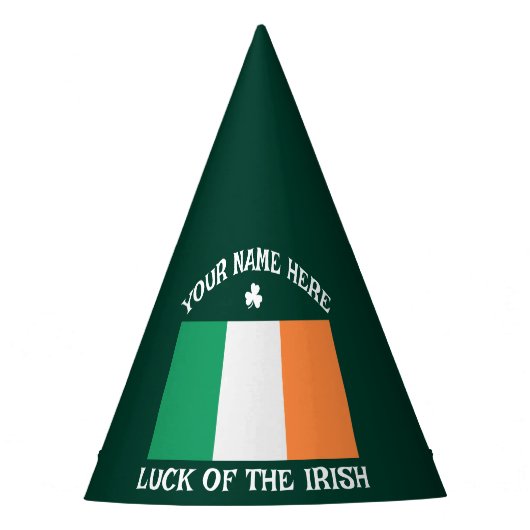 St. Patrick's Day Ierland Vlag Aangepaste Naam Sha Feesthoedjes (Voorkant)