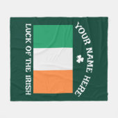 St. Patrick's Day Ierland Vlag Aangepaste Naam Sha Fleece Deken (Voorkant (Horizontaal))