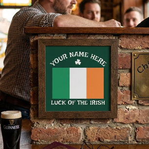 St. Patrick's Day Ierland Vlag Aangepaste Naam Sha Foto Afdruk