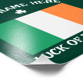 St. Patrick's Day Ierland Vlag Aangepaste Naam Sha Foto Afdruk (Hoek)