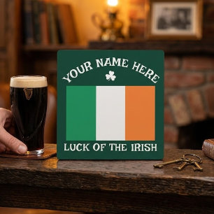 St. Patrick's Day Ierland Vlag Aangepaste Naam Sha Fotoplaat