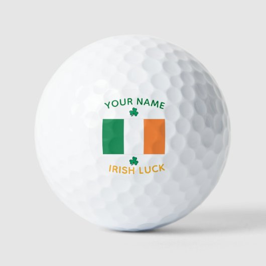 St. Patrick's Day Ierland Vlag Aangepaste Naam Sha Golfballen (Voorkant)