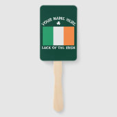 St. Patrick's Day Ierland Vlag Aangepaste Naam Sha Handwaaier (Achterkant)