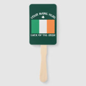 St. Patrick's Day Ierland Vlag Aangepaste Naam Sha Handwaaier (Voorkant)