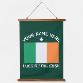 St. Patrick's Day Ierland Vlag Aangepaste Naam Sha Hangend Wandkleed (Voorkant)
