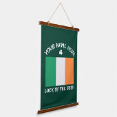 St. Patrick's Day Ierland Vlag Aangepaste Naam Sha Hangend Wandkleed (Gebogen)