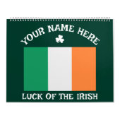 St. Patrick's Day Ierland Vlag Aangepaste Naam Sha Kalender (Hoes)
