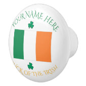 St. Patrick's Day Ierland Vlag Aangepaste Naam Sha Keramische Knop (Rechts)