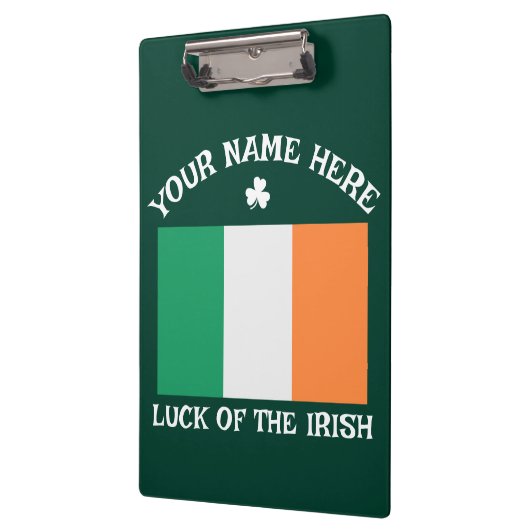 St. Patrick's Day Ierland Vlag Aangepaste Naam Sha Klembord (Links)