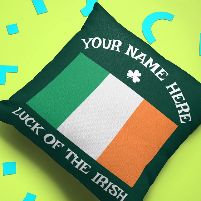 St. Patrick's Day Ierland Vlag Aangepaste Naam Sha Kussen (Creator heeft geüpload)
