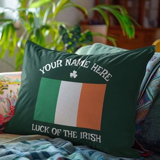 St. Patrick's Day Ierland Vlag Aangepaste Naam Sha Kussensloop