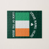 St. Patrick's Day Ierland Vlag Aangepaste Naam Sha Legpuzzel (Horizontaal)