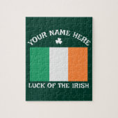 St. Patrick's Day Ierland Vlag Aangepaste Naam Sha Legpuzzel (Verticaal)