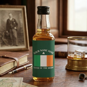 St. Patrick's Day Ierland Vlag Aangepaste Naam Sha Likeurfles Etiket