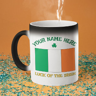 St. Patrick's Day Ierland Vlag Aangepaste Naam Sha Magische Mok