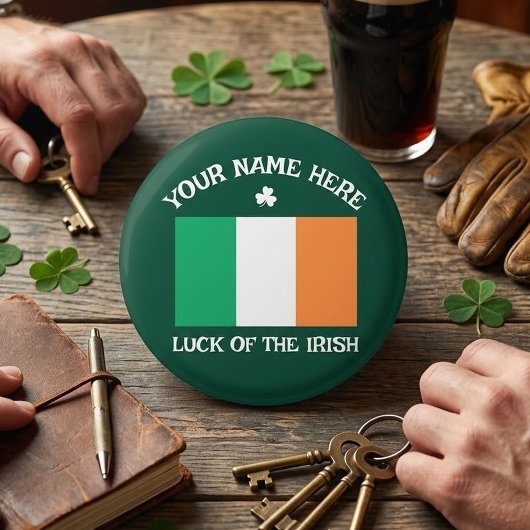 St. Patrick's Day Ierland Vlag Aangepaste Naam Sha Magneet